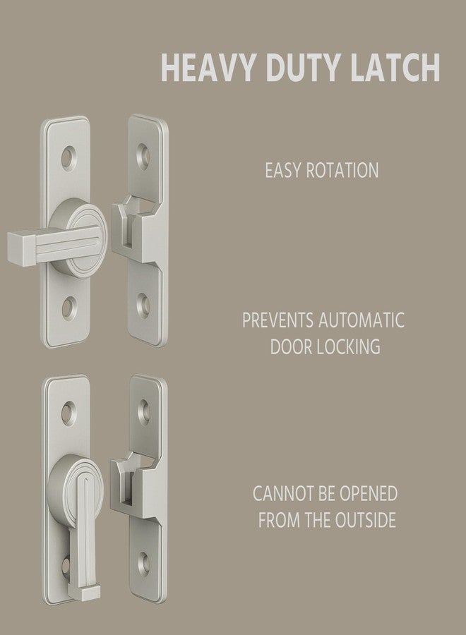 RETRIN 90 Degree Barn Door Lock Latch - Zinc Alloy Privacy Lock, Cannot Be Opened from Outside - Easy Install with Screws - for Bathroom, Garage, Bedroom, Cabinet, Barn (Nickel) - Image 5